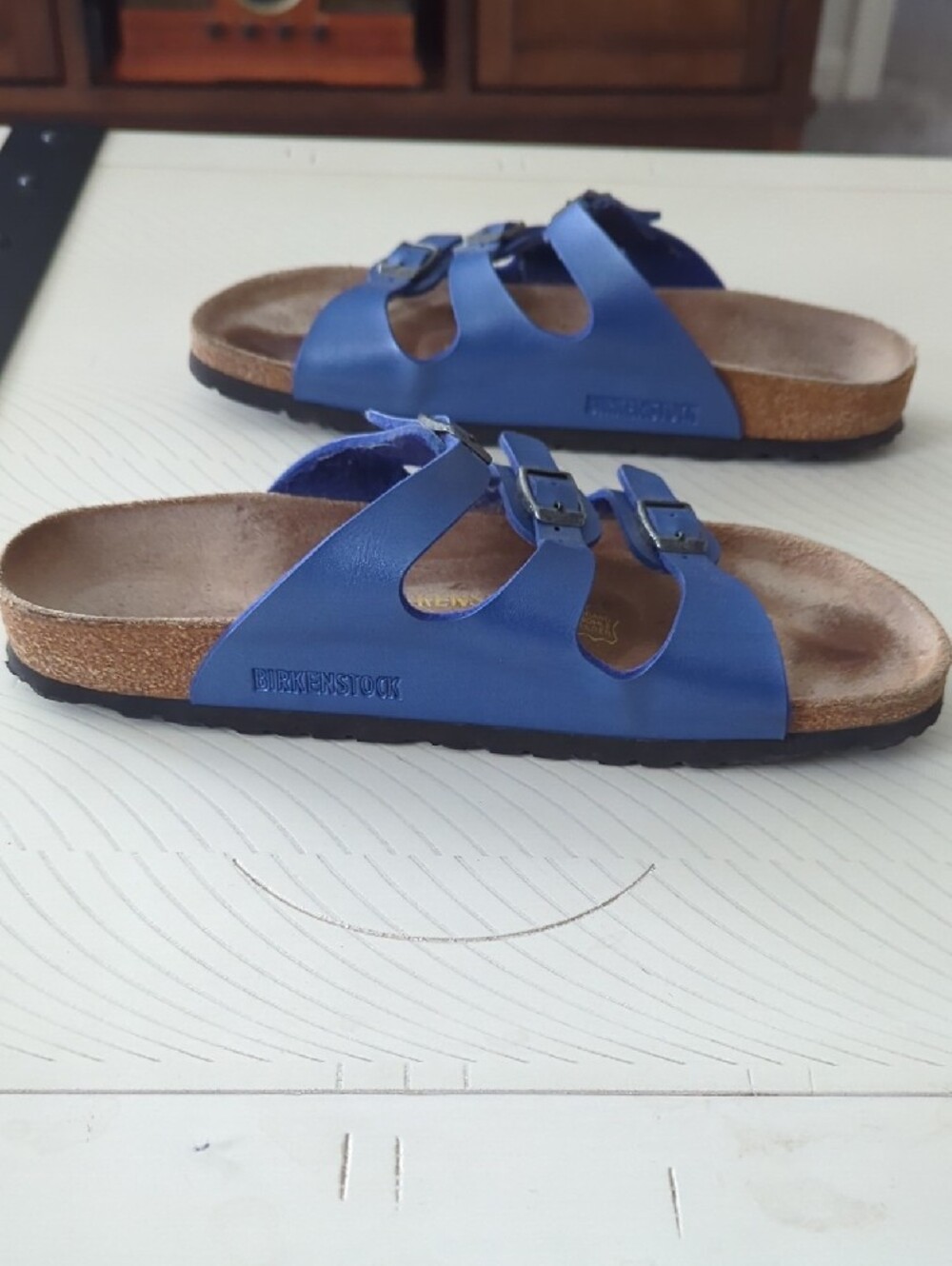 Birkenstock Blue Triple-Strap Women's Florida Sandal - Picture 6 of 8